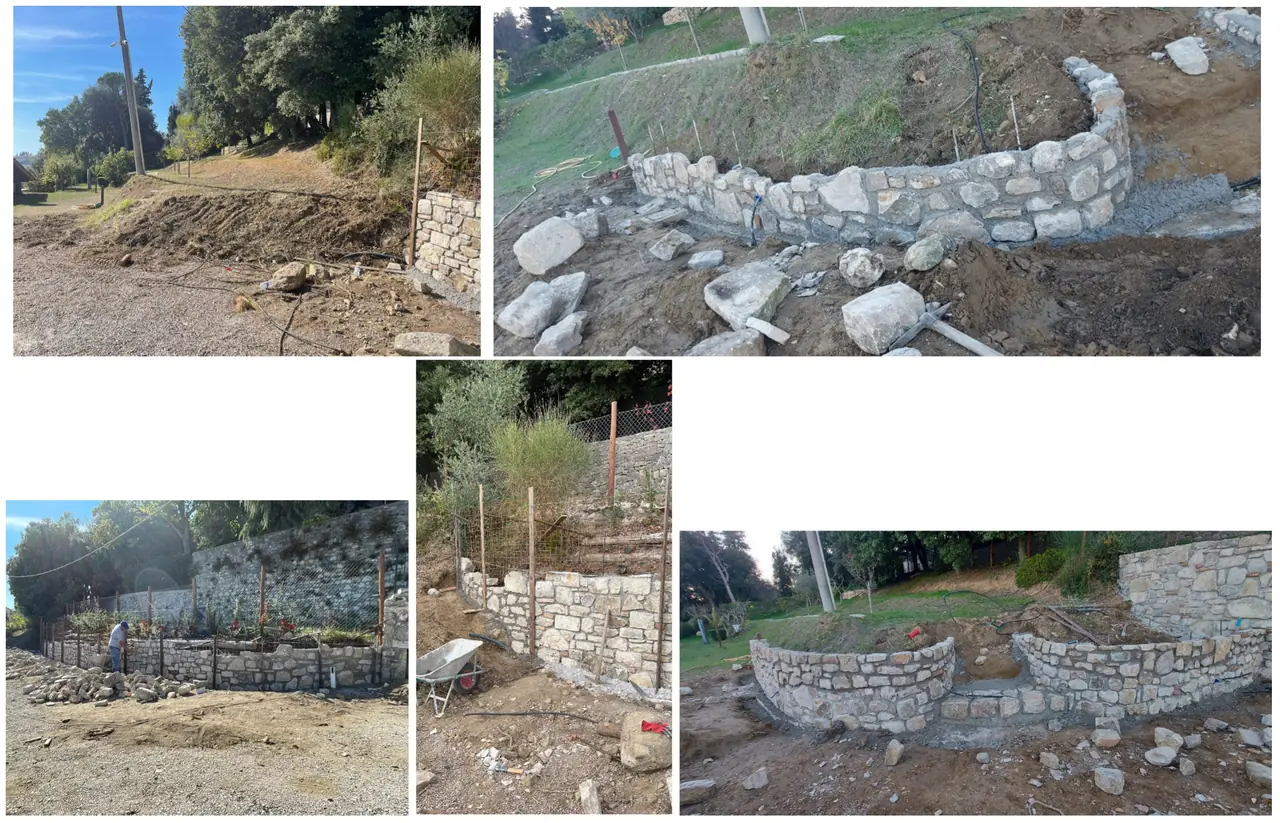 Driveway retaining wall in reinforced concrete and stone, Collelungo, San Venanzo (TR) - Giovanni Bibaj Renovations (3)
