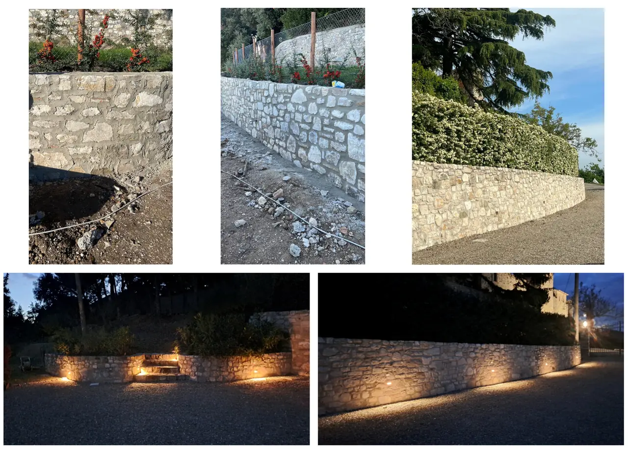 Driveway retaining wall in reinforced concrete and stone, Collelungo, San Venanzo (TR) - Giovanni Bibaj Renovations (5)
