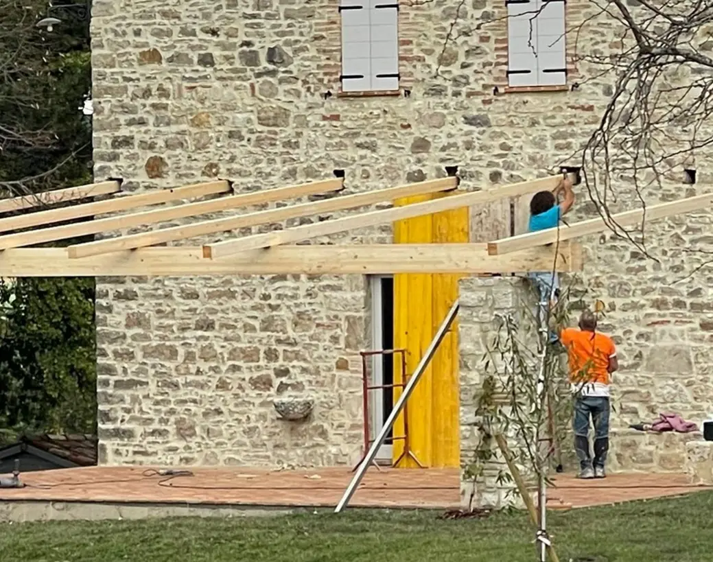 Stone pergola construction in Monte Castello di Vibio (PG) - Giovanni Bibaj Renovations (11)