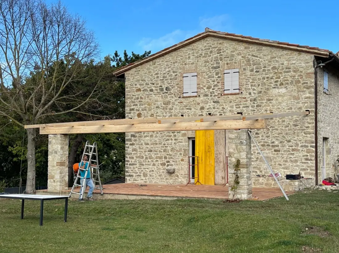 Stone pergola construction in Monte Castello di Vibio (PG) - Giovanni Bibaj Renovations (12)