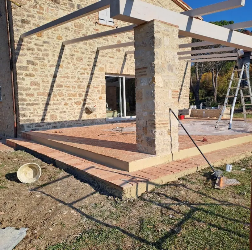 Stone pergola construction in Monte Castello di Vibio (PG) - Giovanni Bibaj Renovations (13)