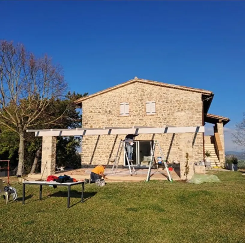Stone pergola construction in Monte Castello di Vibio (PG) - Giovanni Bibaj Renovations (15)