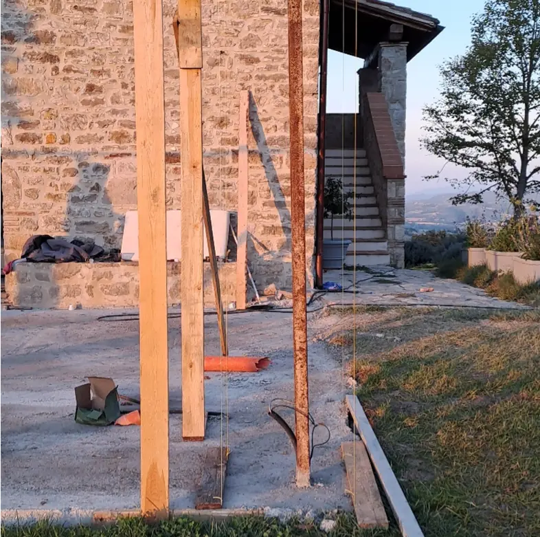 Stone pergola construction in Monte Castello di Vibio (PG) - Giovanni Bibaj Renovations (5)