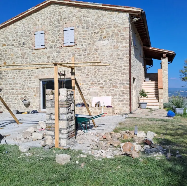 Stone pergola construction in Monte Castello di Vibio (PG) - Giovanni Bibaj Renovations (6)