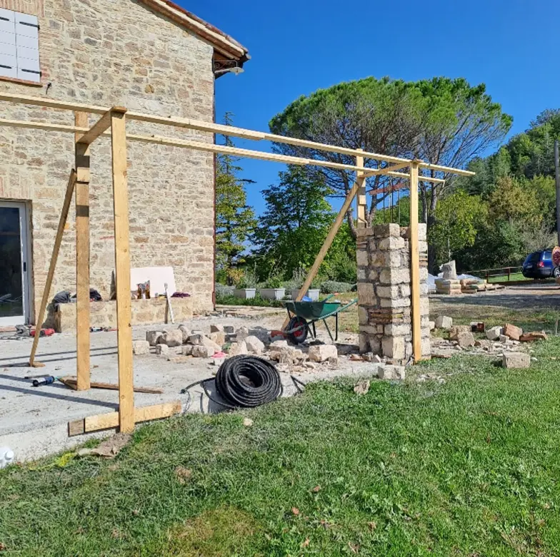 Stone pergola construction in Monte Castello di Vibio (PG) - Giovanni Bibaj Renovations (7)
